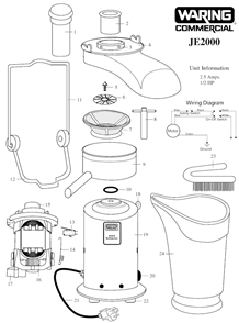 Page A Diagram and Parts List for 31JE54  Waring Juicer