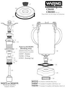 Part Location Diagram of 004949 Waring Gasket