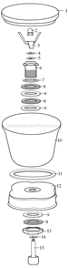 Page A Diagram and Parts List for 32CA66  Waring Blender