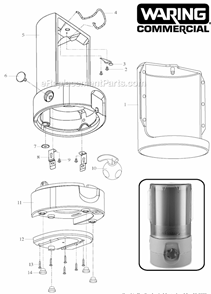 Page A Diagram and Parts List for 32CA79  Waring Blender