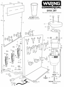 Page A Diagram and Parts List for 32DM10  Waring Drink Mixer