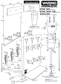 Page A Diagram and Parts List for 32DM16  Waring Drink Mixer