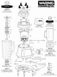 Part Location Diagram of 502756 Waring Bottom Plate Assembly. w/Cord Set
