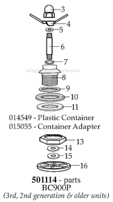 Page C Diagram and Parts List for 33BL78  Waring Blender