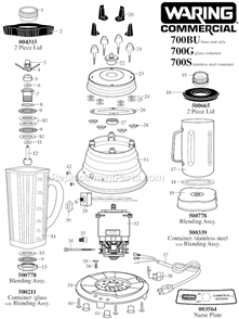 Part Location Diagram of 003120 Waring Jar Pad