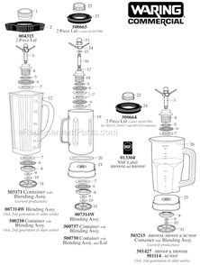 Page A Diagram and Parts List for 34BL58  Waring Blender