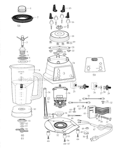 Page A Diagram and Parts List for 34BL85  Waring Blender