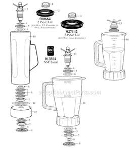 Page A Diagram and Parts List for 36BL24  Waring Blender
