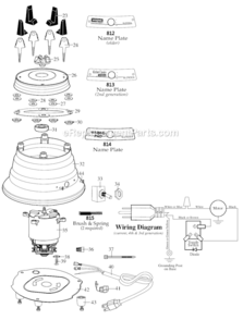 Page B Diagram and Parts List for 36BL94  Waring Blender