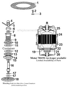 Page B Diagram and Parts List for 39BL32  Waring Blender