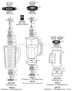 Page A Diagram and Parts List for 39BL55  Waring Blender