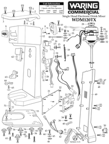 Diagram Diagram and Parts List for WDM120TX  Waring Drink Mixer