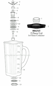 Part Location Diagram of 003737 Waring Washer (Stainless Steel)