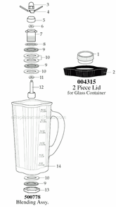 Page A Diagram and Parts List for 500211  Waring Blender