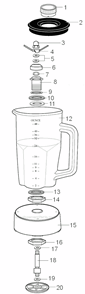 Page A Diagram and Parts List for 501115  Waring Blender