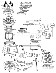 Page B Diagram and Parts List for 7010HB  Waring Blender