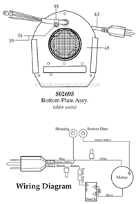 Page B Diagram and Parts List for 7011SC  Waring Blender