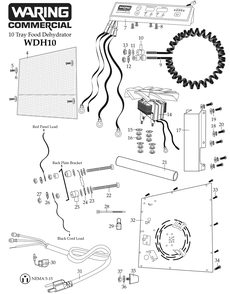 Diagram 2 Diagram and Parts List for WDH10  Waring Dehydrator