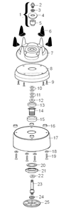 Page A Diagram and Parts List for AD2  Waring Blender