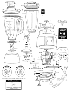 32_Oz_Stainless_Steel_Container_(Type_25) Diagram and Parts List for BB190S  Waring Blender