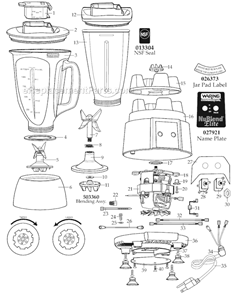 44_Oz_Eastman_Container_(Type_25) Diagram and Parts List for BB190  Waring Blender