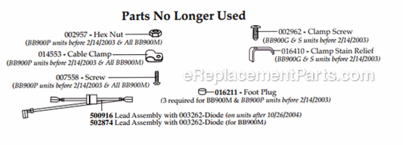 Page C Diagram and Parts List for BB900G  Waring Blender