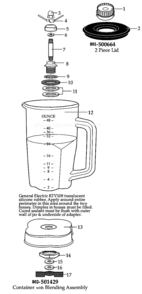 Page A Diagram and Parts List for CAC23  Waring Blender
