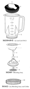 Page A Diagram and Parts List for CAC29  Waring Blender