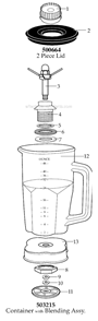 Page A Diagram and Parts List for CAC40  Waring Blender