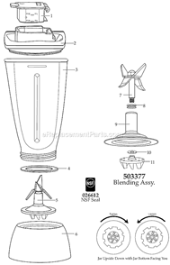 Page A Diagram and Parts List for CAC88  Waring Blender