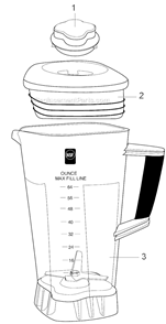Part Location Diagram of 026424-V Waring Vinyl Jar Lid