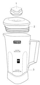 Page A Diagram and Parts List for CAC90B  Waring Blender