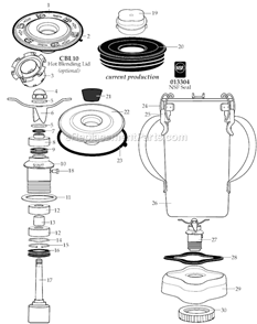 Part Location Diagram of 023998 Waring Baffle Cup