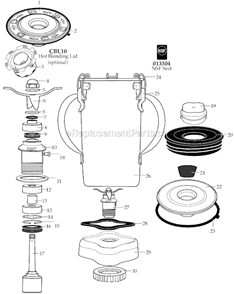 Page A Diagram and Parts List for CB15S  Waring Blender