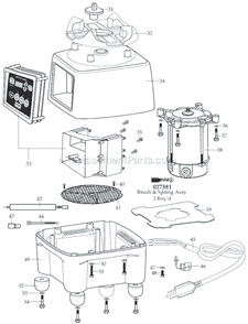 Page B Diagram and Parts List for CB15T  Waring Blender