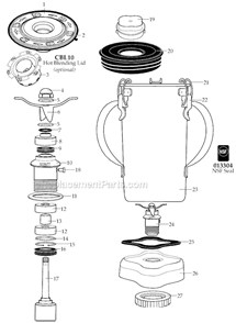 Page A Diagram and Parts List for CB15VS  Waring Blender