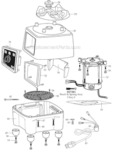 Part Location Diagram of 30453 Waring Control Panel Baffle