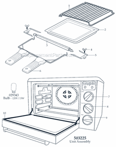 Page A Diagram and Parts List for CO1500B  Waring Miscellaneous