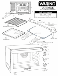 Part Location Diagram of 032942 Waring Top Element
