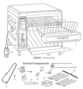 Page A Diagram and Parts List for CTS10006  Waring Toaster