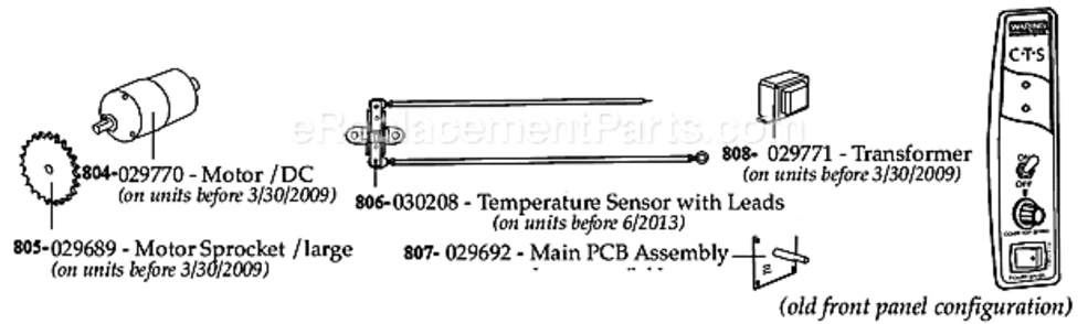 Page B Diagram and Parts List for CTS1000CND  Waring Toaster