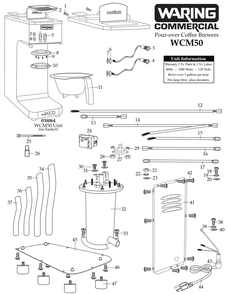 Diagram Diagram and Parts List for WCM50  Waring Coffee Maker