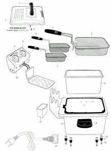 Page A Diagram and Parts List for DF200S3  Waring Deep Fryer