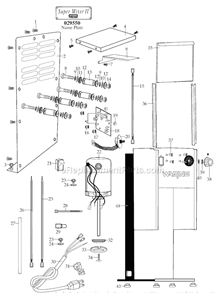 Page A Diagram and Parts List for DMC105V  Waring Drink Mixer