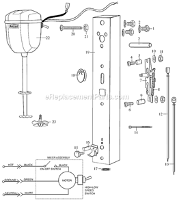 Page A Diagram and Parts List for DMC180DCA  Waring Drink Mixer