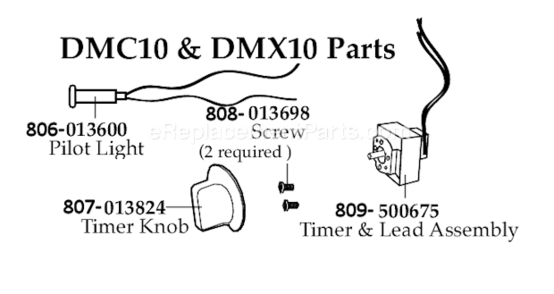 Page B Diagram and Parts List for DMC20  Waring Drink Mixer