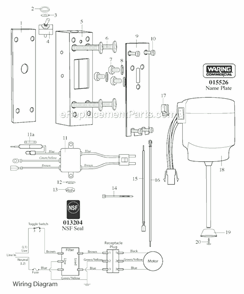 Page A Diagram and Parts List for DMC280CFA  Waring Drink Mixer