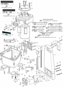 Page B Diagram and Parts List for FP2000  Waring Food Processor