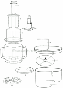Page A Diagram and Parts List for FP40C  Waring Food Processor