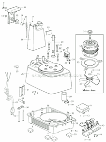 Page B Diagram and Parts List for FP40  Waring Food Processor